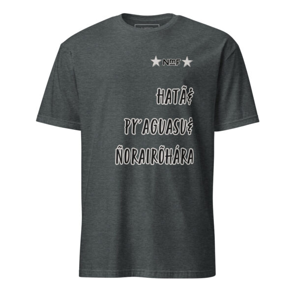 unisex-basic-softstyle-t-shirt-dark-heather-front-69ecbf613febf.jpg Remera basica manga corta raza guaraní