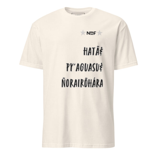 unisex-basic-softstyle-t-shirt-natural-front-69ecbf613d417.jpg Remera basica manga corta raza guaraní