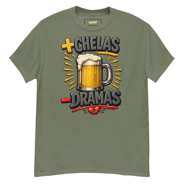 unisex-classic-tee-military-green-front-6a08ac77cb111 Remera basica unisex + chelas