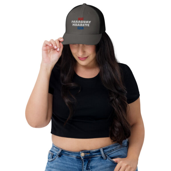 retro-trucker-hat-charcoal-black-front-6a317c73966e2.jpg Gorra Make Paraguay Mbarete Again