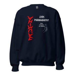 unisex-crew-neck-sweatshirt-navy-front-6a874cac3d975.jpg Sudadera paraguaya Ja’umina unisex azul marino