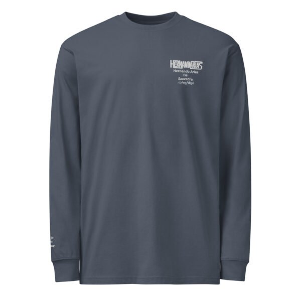 mens-heavyweight-long-sleeve-t-shirt-harbor-blue-front-6ab4bbe09e93a.jpg Camiseta manga larga Paraguay Hernandarias 07/07/1896 | Historia del Paraguay